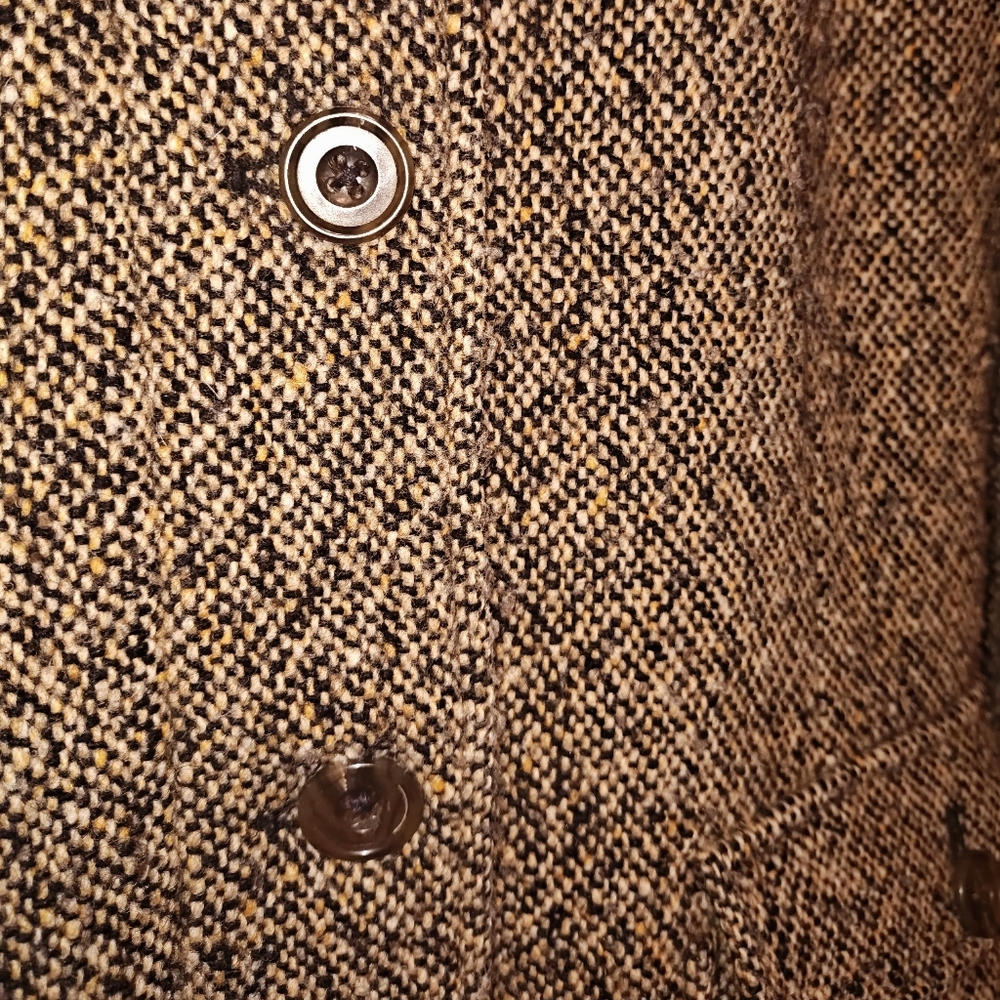 Eddie Bauer Vintage Womens Wool Blend Tweed Trench Coat Sz. S - Picture 12 of 12